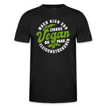Grillen - Null Prozent Vegan - Fleischesser - Männer Funktions-T-Shirt - Schwarz - Vorne - AI Model Male 178 dark (178cm)