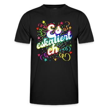 Es eskaliert eh Fastnacht Jungesellinnen JGA - Männer Funktions-T-Shirt - Schwarz - Vorne - AI Model Male 178 dark (178cm)