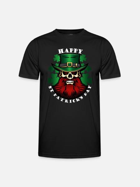 Bonne Saint-Patrick - Leprechaun - Shamrock - T-shirt sport Homme - noir