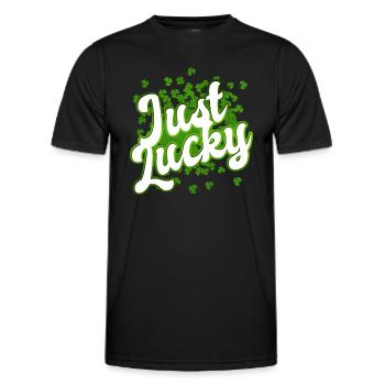 St Patrick’s Day - Just Lucky - Shamrock - T-shirt sport Homme - noir - Devant - AI Model Male 178 dark (178cm)