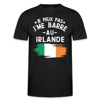 Je Peux Pas J'me Barre Au Irlande Vacances - T-shirt sport Homme - noir - Devant - AI Model Male 178 dark (178cm)
