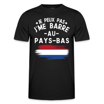 Je Peux Pas J'me Barre Au Pays-Bas Vacances - T-shirt sport Homme - noir - Devant - AI Model Male 178 dark (178cm)