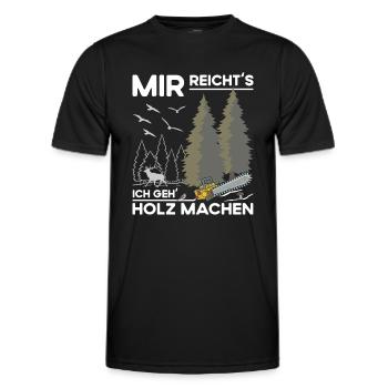 Holz Machen - Männer Funktions-T-Shirt - Schwarz - Vorne - AI Model Male 178 dark (178cm)