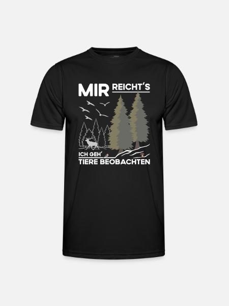Tiere Beobachten - Männer Funktions-T-Shirt - Schwarz