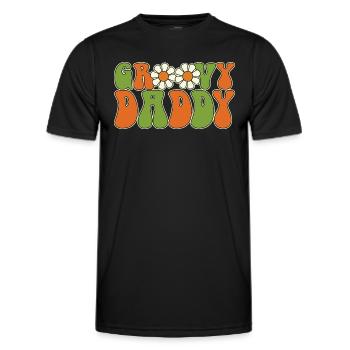 Retro Groovy Daddy Matching Family Baby Shower - Men's Functional T-Shirt - black - Front - AI Model Male 178 dark (178cm)