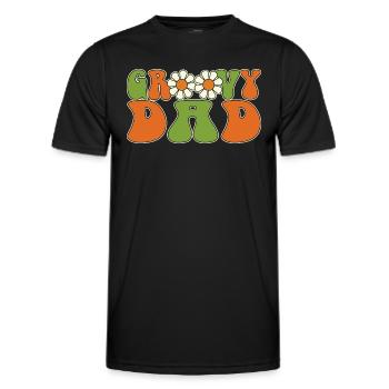 Retro Groovy Dad Matching Family Baby Shower - Men's Functional T-Shirt - black - Front - AI Model Male 178 dark (178cm)
