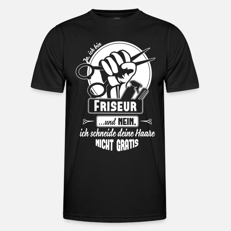 Ja ich bin Friseur - Männer Funktions-T-Shirt - Schwarz