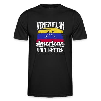 Venezuelan Südamerika Herkunftsland Lateinamerika - Männer Funktions-T-Shirt - Schwarz - Vorne - AI Model Male 178 dark (178cm)