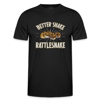 Better Shake Rattlesnake Snake Lover - Men's Functional T-Shirt - black - Front - AI Model Male 178 dark (178cm)