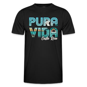 Pura Vida Costa Rica Lateinamerika Costa Ricaner - Männer Funktions-T-Shirt - Schwarz - Vorne - AI Model Male 178 dark (178cm)