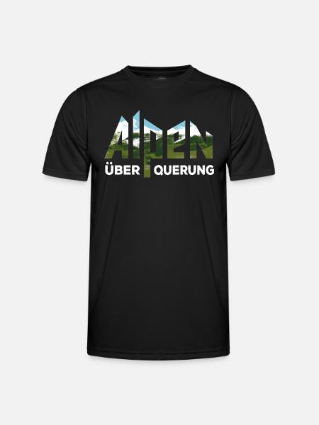 Alpenüberquerung Alpen Überquerung Wandern - Männer Funktions-T-Shirt - Schwarz