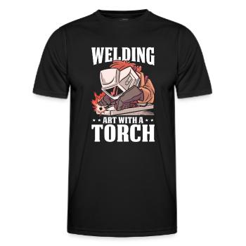 Welding Art Torch Arc Welding Welding - Men's Functional T-Shirt - black - Front - AI Model Male 178 dark (178cm)