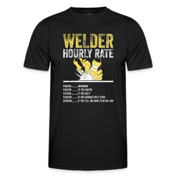 Taux horaire du soudeur - T-shirt sport Homme - noir - Devant - AI Model Male 178 dark (178cm)