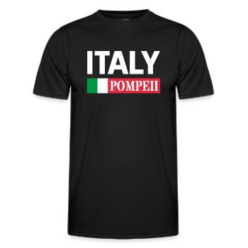 Italie Drapeau Pompéi Conservation Éruption volcanique - T-shirt sport Homme - noir - Devant - AI Model Male 178 dark (178cm)
