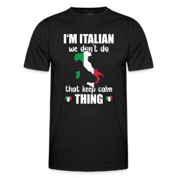 Italien Ne Pas Garder Calme Chose Nationalité - T-shirt sport Homme - noir - Devant - AI Model Male 178 dark (178cm)