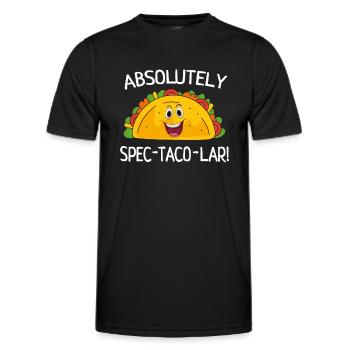 Spectacolar Pun Tacos For Taco Tuesday - Men's Functional T-Shirt - black - Front - AI Model Male 178 dark (178cm)