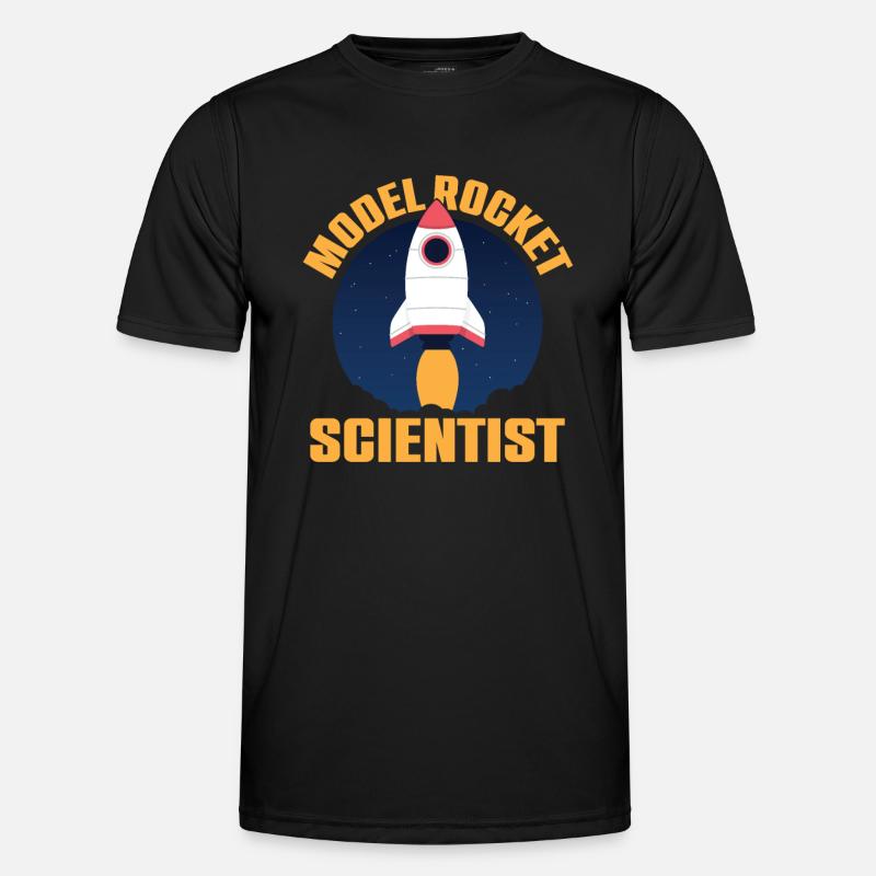 Model Rocket Scientist Kosmonaut Geschenk - Männer Funktions-T-Shirt - Schwarz