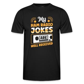 Radio Presenter Profession Ham Jokes Well Received - Men's Functional T-Shirt - black - Front - AI Model Male 178 dark (178cm)