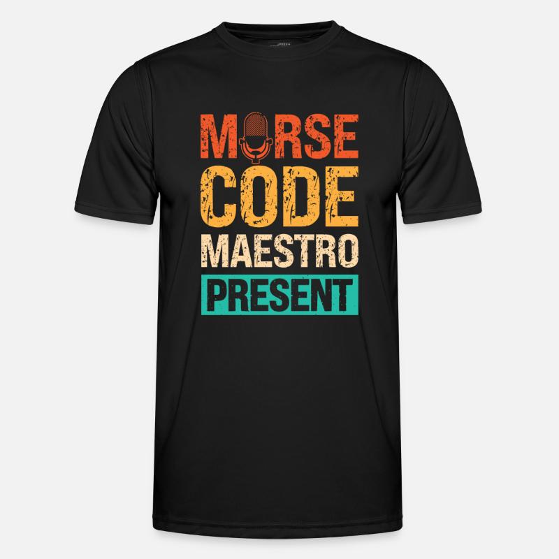 Radio Moderator Vintage Morse Code Experte Männer Funktions-T-Shirt