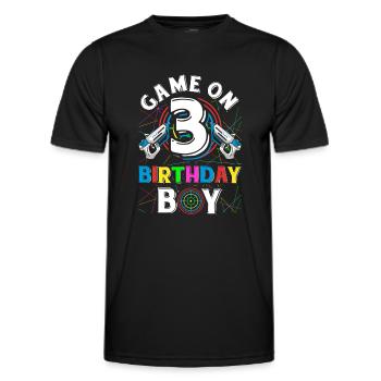 Jeu de Lasertag sur 3 Anniversaire Garçon Intérieur Laser Tag - T-shirt sport Homme - noir - Devant - AI Model Male 178 dark (178cm)