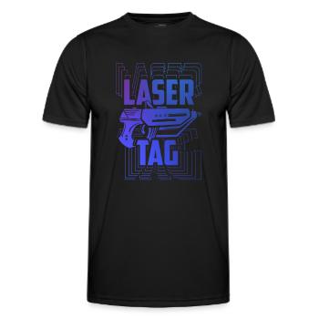 Laser Tag Gift Laser Tag Crew Laser Event - Men's Functional T-Shirt - black - Front - AI Model Male 178 dark (178cm)