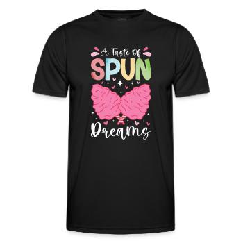 Cotton candy fairground funfair sweets - Men's Functional T-Shirt - black - Front - AI Model Male 178 dark (178cm)