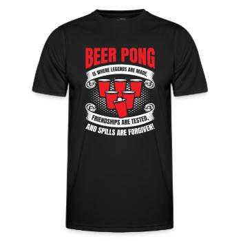Beer Pong Amitié Beer Pong Équipe Beer Party - T-shirt sport Homme - noir - Devant - AI Model Male 178 dark (178cm)