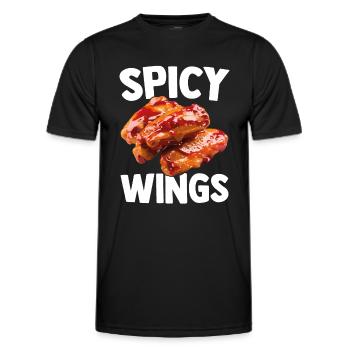 Spicy Hot Chicken Wings Hühnerflügel Lustig - Männer Funktions-T-Shirt - Schwarz - Vorne - AI Model Male 178 dark (178cm)