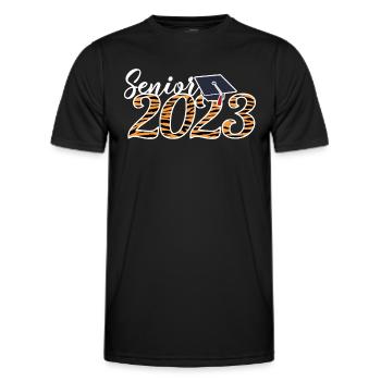 Senior 2023 Tiger Skin Graduated Graduation Gift - Men's Functional T-Shirt - black - Front - AI Model Male 178 dark (178cm)