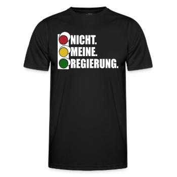 Ampel - Nicht meine Regierung - Spruch - Männer Funktions-T-Shirt - Schwarz - Vorne - AI Model Male 178 dark (178cm)