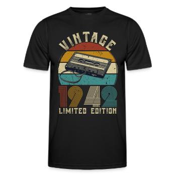 1942 Vintage Vintage Anniversaire Rétro Cadeau - T-shirt sport Homme - noir - Devant - AI Model Male 178 dark (178cm)
