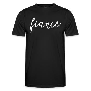 Fiancé Matching Engagement Gift Groom's Wedding - Men's Functional T-Shirt - black - Front - AI Model Male 178 dark (178cm)