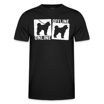 Online Offline - Akita Dog Dog Leash - Men's Functional T-Shirt - black - Front - AI Model Male 178 dark (178cm)