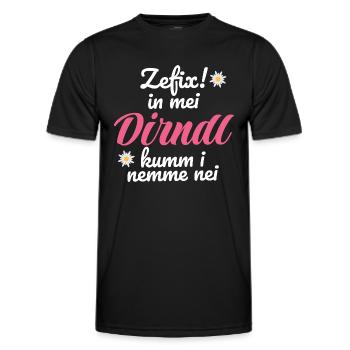 In Mei Dirndl Kumm I Nimma Nei | - Männer Funktions-T-Shirt - Schwarz - Vorne - AI Model Male 178 dark (178cm)
