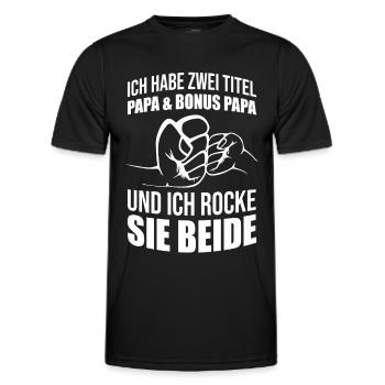 Vatertag Geschenk Vatertag Papa und Bonus Papa - Männer Funktions-T-Shirt - Schwarz - Vorne - AI Model Male 178 dark (178cm)