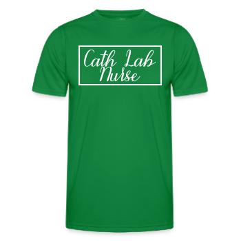 Une infirmière de laboratoire de cathétérisme fière d’être étudiante diplômée en sciences infirmières - T-shirt sport Homme - vert - Devant - AI Model Male 178 dark (178cm)
