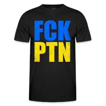 FCK PTN | Frieden in der Ukraine - Männer Funktions-T-Shirt - Schwarz - Vorne - AI Model Male 178 dark (178cm)