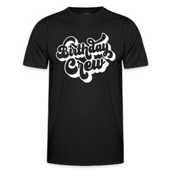 Birthday Crew Matching Group Birthday Party Outfit - Men's Functional T-Shirt - black - Front - AI Model Male 178 dark (178cm)