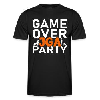 Game Over JGA Party - Männer Funktions-T-Shirt - Schwarz - Vorne - AI Model Male 178 dark (178cm)