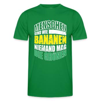 Menschen sind wie Bananen niemand mag die Grünen - Männer Funktions-T-Shirt - Kelly Green - Vorne - AI Model Male 178 dark (178cm)