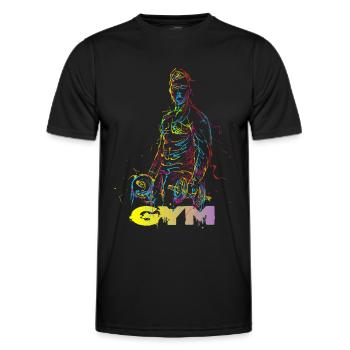 GYM - Männer Funktions-T-Shirt - Schwarz - Vorne - AI Model Male 178 dark (178cm)