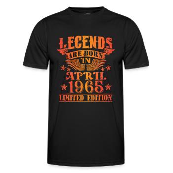 Geburtstag April 1965 Limited Edition Vintage - Männer Funktions-T-Shirt - Schwarz - Vorne - AI Model Male 178 dark (178cm)