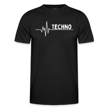 Frequency for Techno - Raverwear - Men's Functional T-Shirt - black - Front - AI Model Male 178 dark (178cm)