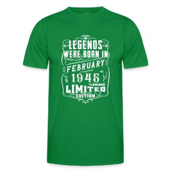 Anniversaire Février 1945 Année Edition Limitée - T-shirt sport Homme - vert - Devant - AI Model Male 178 dark (178cm)