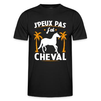 Ich kann nicht, ich habe ein Pferd - Männer Funktions-T-Shirt - Schwarz - Vorne - AI Model Male 178 dark (178cm)