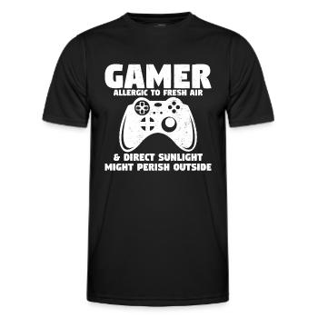 Lustige Gamer-Videospiele - Männer Funktions-T-Shirt - Schwarz - Vorne - AI Model Male 178 dark (178cm)