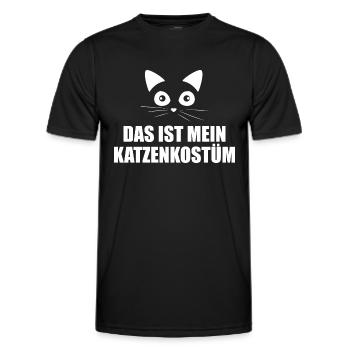 Katzenkostüm Karneval - Männer Funktions-T-Shirt - Schwarz - Vorne - AI Model Male 178 dark (178cm)