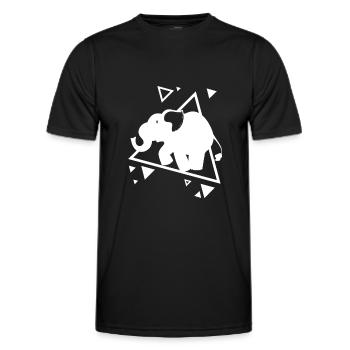 Elephant - Africa Wilderness Nature Conservation - Men's Functional T-Shirt - black - Front - AI Model Male 178 dark (178cm)