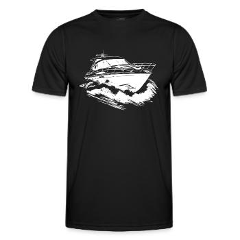 Motorboot - Männer Funktions-T-Shirt - Schwarz - Vorne - AI Model Male 178 dark (178cm)