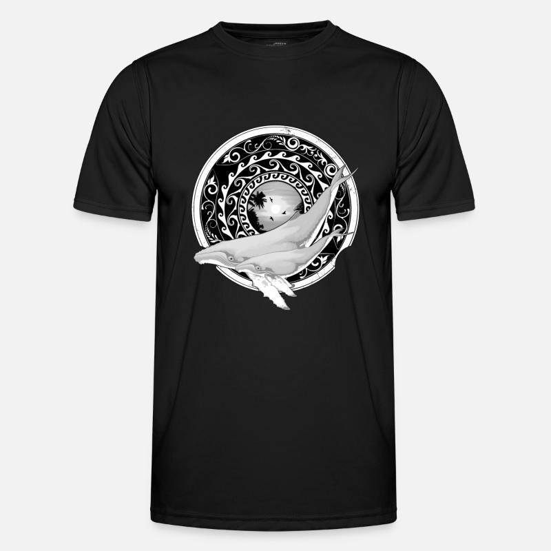 Buckelwale - Männer Funktions-T-Shirt - Schwarz